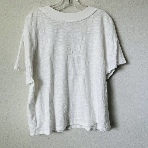 Anthropologie Eri+Ali Seaside White Button V-neck Blouse - Picture 5 of 5